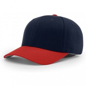 Baseball Caps 185 Twill R-Flex Blank Baseball Cap FIT HAT - Navy/Red - CS1873N08ZH $17.70