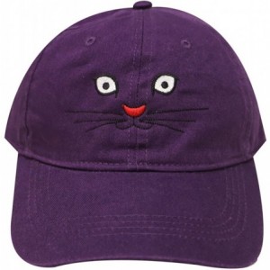 Baseball Caps Cat Face Cotton Baseball Caps - Purple - CK17Z554XC6 $23.40