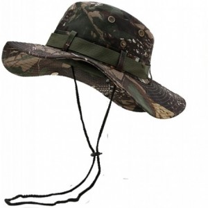 Sun Hats Jungle Camo Boonie Sun Hat Snap Wide Brim Caps Outdoor Fishing Hunting Safari Cap - Black Camo - C918DAG9YKC $24.19