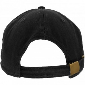 Baseball Caps Baseball Caps Dad Hats 100% Cotton Polo Style Plain Blank Adjustable Size - Black - CK18EZ8MYOT $18.75