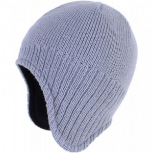 Skullies & Beanies Mens Warm Winter Hats Fleece Lined Earflap Hat Daily Beanie Watch Cap - Light Grey - C5192N6WUSI $20.77