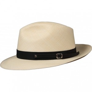 Cowboy Hats (1" & .5") Embossed Patterned Leather Panama Hat Band - Black Points - C118O25EUMC $25.54