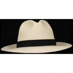 Cowboy Hats (1" & .5") Embossed Patterned Leather Panama Hat Band - Black Points - C118O25EUMC $27.55