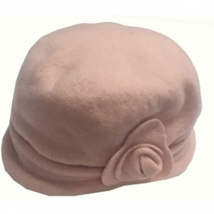 Fedoras Women's Spencer Wool Cloche Hat - Pink Pearl - CM18XHZMCXM $93.02