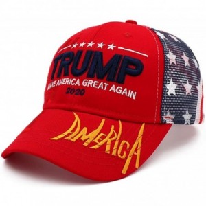 Baseball Caps Donald Trump Hat Camouflage Cap Keep America Great MAGA Hat President 2020 American Flag USA - Mesh-red - C5198...