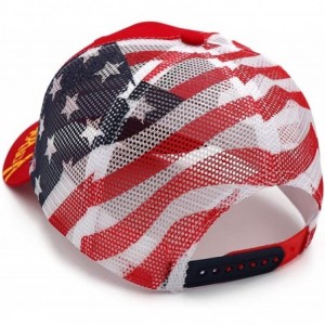 Baseball Caps Donald Trump Hat Camouflage Cap Keep America Great MAGA Hat President 2020 American Flag USA - Mesh-red - C5198...