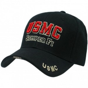 Baseball Caps US Military Legend Branch Logo Rich Embroidered Baseball Caps S001 - Usmc Black - CK11JZ3OMBD $35.78