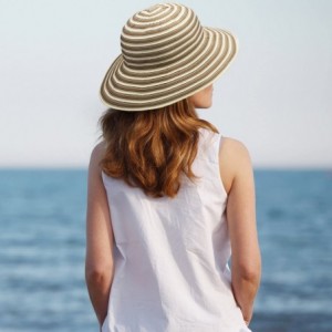 Sun Hats Women Summer Hat Packable Striped Floppy Wide Brim Beach Sun Protection Gardening Travel Hats - Beige - CQ18D0GZND4 ...