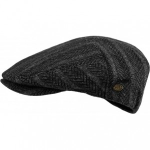 Newsboy Caps Premium Men's Wool Newsboy Cap SnapBrim Thick Winter Ivy Flat Stylish Hat - 3046-black Stripe - CQ18Y923XI5 $29.70