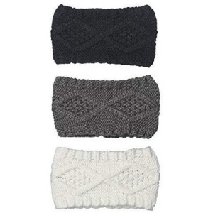 Cold Weather Headbands 3 Pack Womens Winter Knit Headband & Hairband Ear Warmer & Beanies - Black-white-gray - C718579CIIE $3...