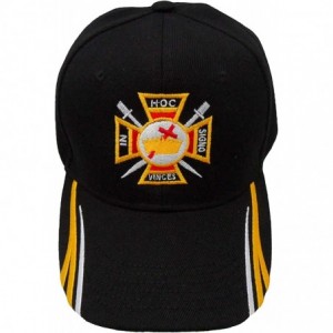 Baseball Caps Knights Templar Mason Baseball Cap Freemason Hat Mens One Size Black - CT182RXH339 $40.06