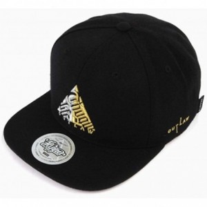 Baseball Caps Thuglife Embroidery Baseball Adjustable Snapback - Black/Gold Triangle Logo - CL195RM6AT5 $72.34