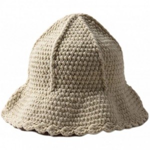 Bucket Hats Christmas Hats for Women- Women Handmade Chunky Crochet Bucket Cap Braided Wavy Brim Knitted Fisherman Hat - CO19...