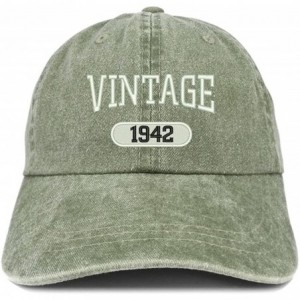 Baseball Caps Vintage 1942 Embroidered 78th Birthday Soft Crown Washed Cotton Cap - Olive - CB180WW2S2M $33.00