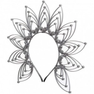 Headbands Gothic Crown Halo Crown Sunburst Zip Tie Headband Feather Crown Gold - Silver - CB18Z3UNGWI $65.66