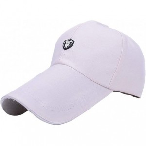 Baseball Caps Unisex Long Brim Baseball Cap Cotton Adjustable Sun Hat Large Visor Anti-UV for Outdoor Sports - White2 - CX18E...