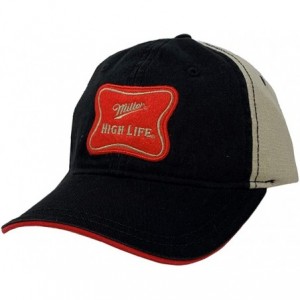 Baseball Caps Miller High Life Adjustable Hat (Black/Tan) - CX18UZH427T $25.30