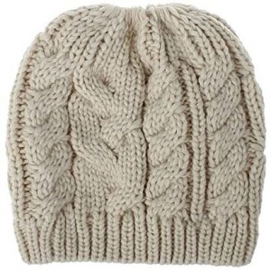 Skullies & Beanies Womens Ponytail Beanie Hat Soft Knit BeanieTail Warm Winter Knit Ribbed Slouchy BeanieTail Hats - Z-tan - ...