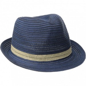 Sun Hats Women's Mixed Braid Fedora Sun Hat - Navy - CD126AORPEJ $36.56