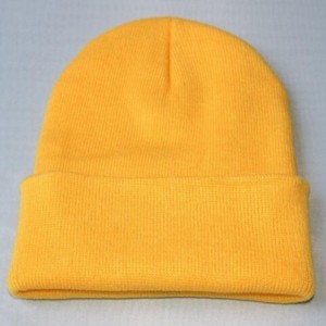 Skullies & Beanies Knitted Hat- Unisex Slouchy Knitting Beanie Hip Hop Cap Warm Winter Ski Hat - Yellow - CW187K4MCRR $13.82