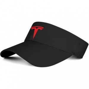 Visors Mens Womens Sun Sports Visor Hat Tesla-Logo- Trucker Visors Beanie Adjustable Cap - Black-4 - C518XNUMLZ8 $28.37