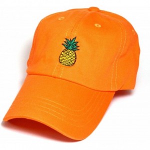Baseball Caps Pineapple Hat Baseball Cap Polo Style Cotton Unconstructed Hats caps Multi Colors 2 - Orange - C81853SZ3OO $21.32