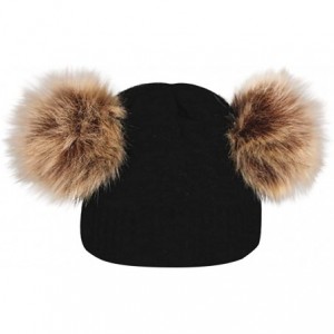 Skullies & Beanies Infant Toddler Baby Knitting Woolen Hat-2PCS Kid Hemming Keep Warm Winter Hiarball Cap Hat +Scarf Set - A-...