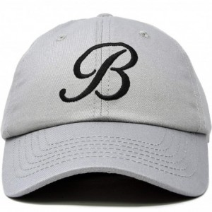 Baseball Caps Initial Hat Letter B Womens Baseball Cap Monogram Cursive Embroidered - Gray - CI18TWSU2RD $25.14