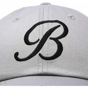 Baseball Caps Initial Hat Letter B Womens Baseball Cap Monogram Cursive Embroidered - Gray - CI18TWSU2RD $24.50