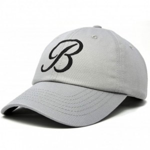 Baseball Caps Initial Hat Letter B Womens Baseball Cap Monogram Cursive Embroidered - Gray - CI18TWSU2RD $24.50
