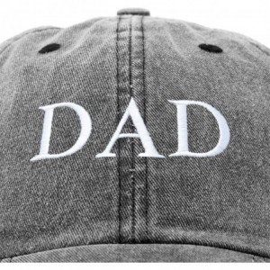 Baseball Caps Embroidered Mom and Dad Hat Washed Cotton Baseball Cap - Dad - Washed Black - CC18Q27ZIOG $24.05