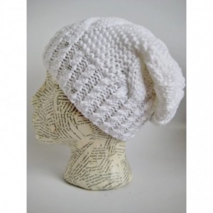 Skullies & Beanies Winter Hat for Women Slouchy Beanie Hat Knitted Crystal Winter Hat M-80 - White - C611B2NOHRD $31.88