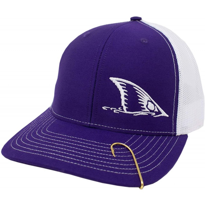 Baseball Caps Redfish Tail Embroidered Cap Design Red Drum Fishing - Purple/White - C318RCK5O44 $41.85