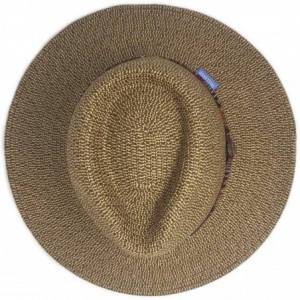 Sun Hats Women's Sedona Fedora - UPF 50+- Aztec Flair- Designed in Australia. - Camel - CM189A4LX98 $79.81