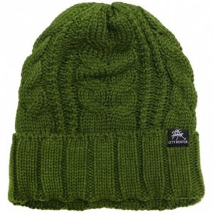 Skullies & Beanies Solid Knit Beanie Hat - Olive - C811OVEY2HZ $23.36