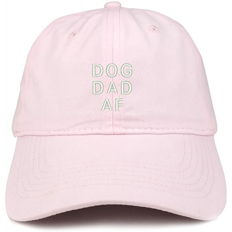 Baseball Caps Dog Dad AF Embroidered Soft Cotton Dad Hat - Lt-pink - CD18EYH2HAR $36.52