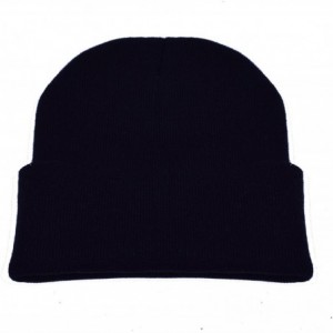 Skullies & Beanies Warm Winter Hat Knit Beanie Skull Cap Cuff Beanie Hat Winter Hats for Men - Black - CB12J0HRZ99 $16.57