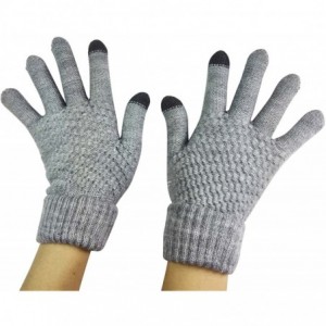 Skullies & Beanies Winter Hats for Women Girls Warm Wool Knit Snow Ski Skull Cap with Visor - _Hat and Gloves(grey) - CU185W7...