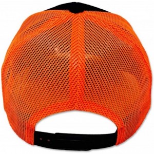 Baseball Caps Blank Trucker Hat - Classic 6 Panels Curved Bill Visor Baseball Mesh Cap - Black / Neon Orange - CC18MHANYY0 $1...