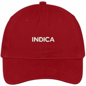 Baseball Caps Indica Embroidered Soft Cotton Adjustable Cap Dad Hat - Red - CD12O2JK6IQ $35.74