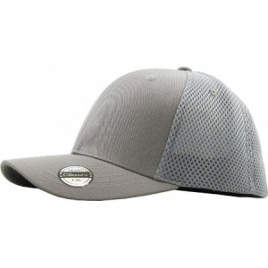 Baseball Caps Blank Stretch Mesh Back Cotton Twill Fitted Hat Spandex Headband - (Mesh Back) Light Gray - CR180K948X2 $26.38