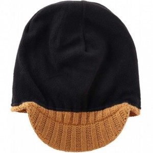 Skullies & Beanies Men's Outdoor Newsboy Hat Winter Warm Thick Knit Beanie Cap with Visor - Camel - C318YZCEHC6 $21.08