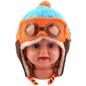Skullies & Beanies Baby Girls Boys Hats Winter Warm Cap Hat Beanie Pilot Aviator Crochet Earflap Hats - Blue - C118LRTMH9K $1...