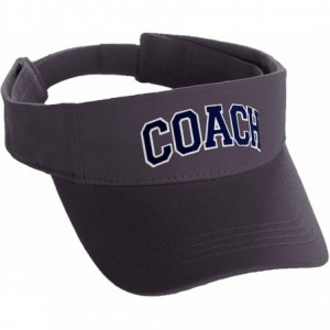 Baseball Caps Classic Sport Team Coach Arched Letters Sun Visor Hat Cap Adjustable Back - Charcoal Hat White Navy Letters - C...