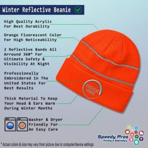 Skullies & Beanies Reflective Beanie for Men & Women Think Safety B Embroidery Acrylic 1 Size - Neon Orange - C318ZTSXQGQ $33.12