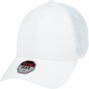 Baseball Caps Low Profile Flex Fitting Mesh Back Trucker Cap - White White - CT18I24ESE9 $24.42