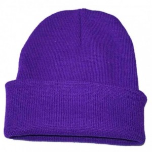 Skullies & Beanies Men's 1-Pack Knit Hat-Unisex Slouchy Knitting Beanie Hip Hop Cap Warm Winter Ski Hat-sunsee - Purple - C41...