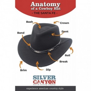 Cowboy Hats Santa Fe Crushable Wool Felt Outback Western Style Cowboy Hat - Black - C018Z29LWLM $98.70