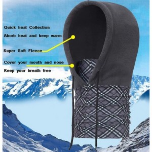 Balaclavas Balaclava Windproof Ski Face Mask Warm Fleece Ear-Flap Winter Hats Hoodie MK9 - Black-9b - CI18M4O83LI $39.28