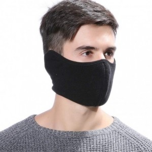 Balaclavas Reversible Fleece Ear Nose Warmer Half Face Mask Facemask Facial Mask - Black - C211QSUHLL9 $26.93